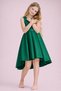 Girl's Emerald Green Elegant Short Asymmetrical Dress Birthday Prom Graduation Dress - 4