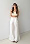 Women's Ecru Muslin Loose Cut Trousers - 6