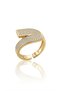 Gold Color Row Zircon Stone Adjustable Ring