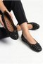 Black Bow Sequined Mary Janes Ballet Flats Stylish Buckled Orthopedic Sole Casual Shoes - 2