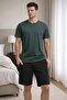Men's Summer Short Sleeve Shorts Viscose Fabric Anti-Sweat Home Wear Set