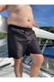Men's Large Size Black Quick Dry Fabric Single Back Pocket Standard Size Swimsuit Swim Shorts - 5