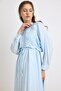 Dress with Gathered Detail and Cape Open Blue 9433-E - 7