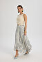 Peigi Striped Piece Indigo Midi Skirt - 2