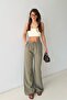 Women's Khaki Muslin Palazzo Trousers - 6