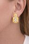 Gold Earrings with Zircon Stone - 2