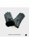 Suyutti / Unisex Black Leather Fur Gloves - Model with Zipper and Buckle Style Detail - 2