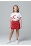 Girl's 23 April 29 October Performance Outfit Ayyildiz Flag B Printed T-Shirt and K Linen Skirt Set - 2
