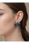 Black Marble Patterned Big Star Model Steel Earrings - 2