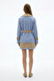 Striped Lined Belted Short Trench Coat Beige - 2