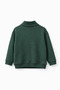 Turn-Down Collar Label Detailed Boys' Green Long Sleeve Winter Sweatshirt (3-9 Years) - 4