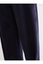 Mg Trenden Navy Blue Loose Fit Women's Pleated Suede Look Trousers - 4
