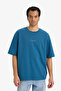 Boxy Fit Indigo Men's T-Shirt F9684Ax/In194 - 3