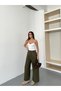 New Season Double Pleated Double Bridged Buttoned Bol P Wide-Leg Leg Palazzo Linen Linen Pants - 5
