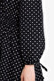 100% Cotton Printed Poplin Long Sleeve Black Dress G6020Ax26Sp - 4