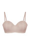 Women's Unpadded Transparent Striped Gathering Strapless Bra