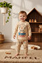 100% Cotton Piece Paws Printed Baby & Kids Pajama Set Cream - 2