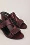 Women's Genuine Leather Mid Boots Heeled Slipper Şhn.1157 Claret Red - 3