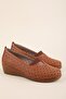 Women's Genuine Leather Comfortable Summer Perforated Casual Shoes Vdt.2610 Tan - 8