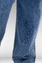 69001 Plus Size Elastic Waist Pocket Look Stoned Jeans - Navy Blue - 2
