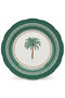 Tropical Coconut Ceramic Dinner Plate – 26 cm (White & Green)