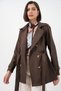 Women's Belted Short Trench Coat 5982 - Brown - 4