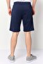 Men Solid Basic Shorts, Navy Blue - 4