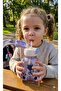 Kids Water Bottle 750ML Leak-Resistant Drinking Bottle with Straw Lid and Carry Strap-Purple - 2