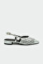 Megan Knitted Detail Women's Silver Flat Ballet Flats