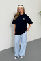 Women's Duck Embroidered 100% Cotton T-Shirt Navy Blue - 26Y 26506 - 3