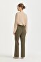 Elastic Waist Basic Ironed Trousers Khaki - 4