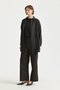 Elastic Waist Canvas Wide-Leg Basic Cotton Trousers Black - 2