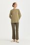 Plus Size Basic Knitted Rayon Blouse Khaki