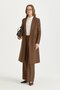Double-Breasted Closed Long Blazer Poly. Viscose Basic Jacket Brown