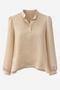 Vanilya Hakim Collar Half Placket Balloon Sleeve Sofia Linen Shirt Blouse Alc-X15331 - 5