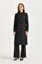Double-Breasted Closed Long Blazer Poly. Viscose Basic Jacket Black