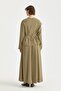Cape Detailed TENCEL™ Skirt Blouse Set Khaki - 4