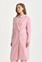 Double-Breasted Closed Long Blazer Poly. Viscose Basic Jacket Pink - 2