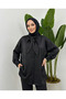 تفاصيل ياقة من الساتان - أسود