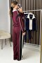 Women's Paneled Zipper Set Modal Burgundy - 4