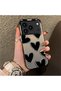 iPhone 17 Pro Max Compatible Hard Acrylic Back Silicone Edge Lens Protection Case Heart Pattern - 2