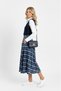 Women's Plaid piece beige Pocketed A-Line Skirt - 2