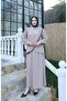 Tassel Detailed Asymmetrical Cut Skirt Suit Stone Hnt8546
