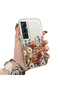 For Realme C65 4g Compatible Hard Acrylic Back Silicone Edge Lens Protection Case Beautiful Flower