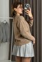 Women's V-Neck Fine Knit Stylish Sweater Mink - 2