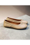 Women's Genuine Leather Flip-Flops Ballet Flats - 3