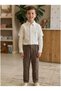 9-14 Years Old Shirt and Pants Two-Piece Set - Beige-Mink