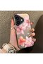 iPhone 16 Plus Compatible Hard Acrylic Back Silicone Edge Lens Protection Case Lily Pattern - 2