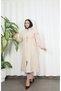 Hooded Quilted Stylish Long Coat Stone Hnt7115 - 6