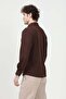 Men's Long Sleeve Button down Textured Shirt Brown - 26Y 30000 - 8